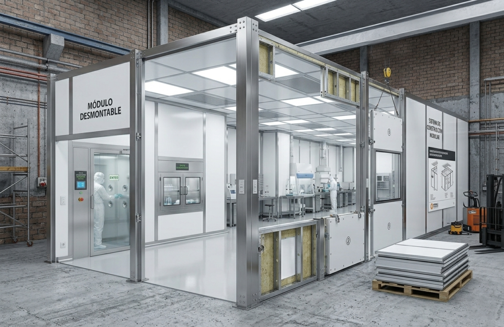 Imagen de armado con paneles modulares