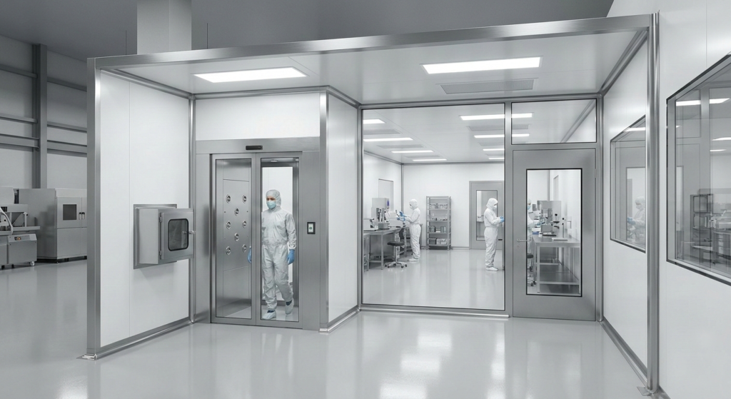 Módulo clean room sala limpia Perspectiva